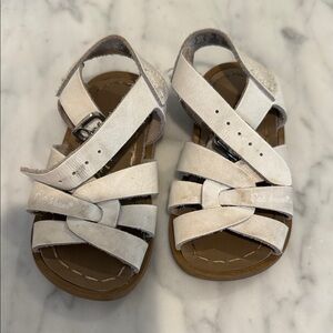 Classic saltwater leather White Kids Sandals